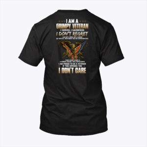 Grumpy Veteran Dad Shirt I Served I Sacrificed I Dont Regret
