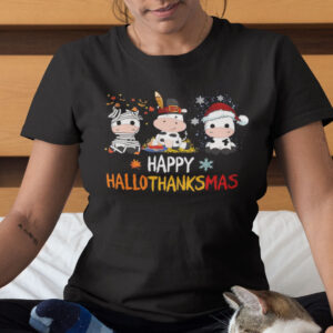 Happy Hallothanksmas Cow Shirt Happy Halloween Thanksgiving Christmas - Afbeelding 2