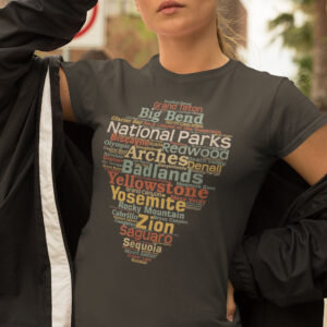 National Parks List Word Cloud Camping Shirt
