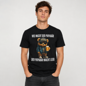 Papabär Bier Shirt - Der Papabär macht leer – Bild 2