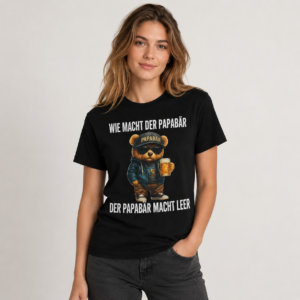 Papabär Bier Shirt - Der Papabär macht leer – Bild 3