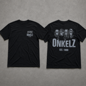Böhse Onkelz Est. 1980 Totenkopf T-Shirt, Sweatshirt & Hoodie – Vorder- und Rückseitendruck