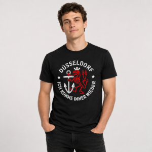 Düsseldorf Ich Komme Immer Wieder Löwe Anker T-Shirt - Image 2
