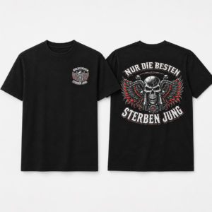 Nur Die Besten Sterben Jung Skull Wings Biker T-Shirt