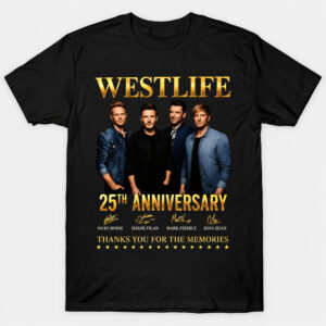 Alternative view of Westlife 25th Anniversary World Tour 2026 T-Shirt Front Back Unisex