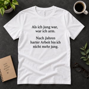Als ich jung war war ich arm T Shirt Lustiges Arbeit Spruch Shirt Deutschland