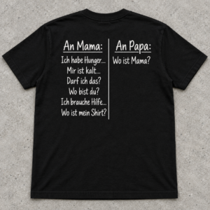 An Mama, an Papa – Wo ist Mama T-Shirt – Lustiges Geschenk für Eltern – Bild 2