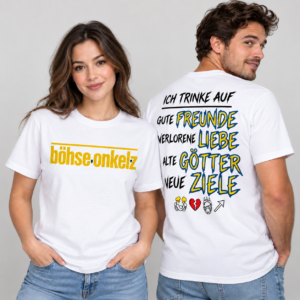 Böhse Onkelz Ich Trinke Auf Gute Freunde T Shirt Weiß