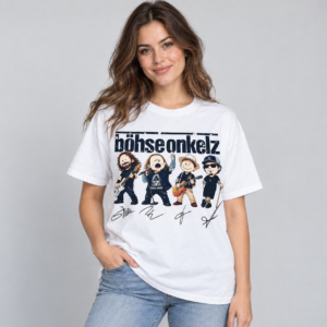 Böhse Onkelz Klassiker Songs Fan Shirt Weiß Vorderseite Rückseite - Afbeelding 2