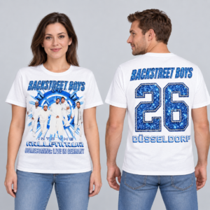 Backstreet Boys Düsseldorf 2026 T-Shirt Into The Millennium mit Front- und Rückendruck