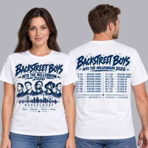 Backstreet Boys Into The Millennium 2026 Düsseldorf T-Shirt mit Front und Rückendruck