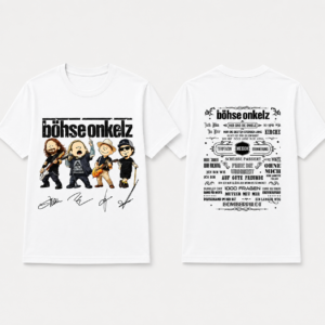 Bhse Onkelz Cartoon Band & Song Titles Front & Back T-shirt