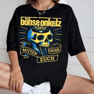 Bhse Onkelz Mitten Unter Euch Vintage Skull Graphic World Tour Concert Tee