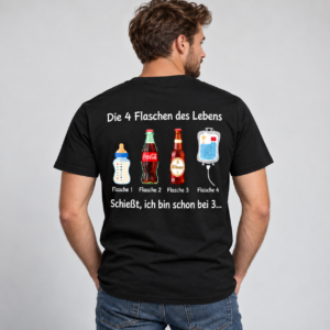 Die 4 Flaschen des Lebens Funny T-Shirt - Image 2