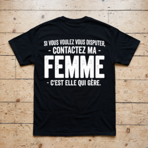 Contactez Ma Femme T Shirt Homme Humour Français Cadeau Mari