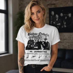 Full Size 5xl Bhse Onkelz 46 Jeahrestag Fan Shirt Sweatshirt Hoodie T-shirt – Image 2