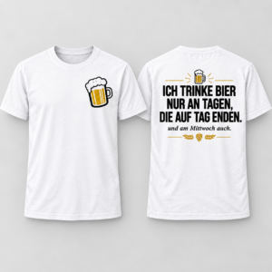 Ich Trinke Bier Nur An Tagen Die Auf Tag Enden T Shirt Lustiger Bier Spruch