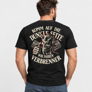 Komm auf die dunkle Seite – Wir fahren Verbrenner T-Shirt - Image 3