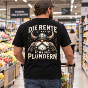 Die Rente Ist Knapp Ich Geh Plündern T-Shirt - Lustiges Wikinger Rentner Geschenk Herren