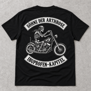 Motorrad Chopper Skelett Humor Shirt für Herren