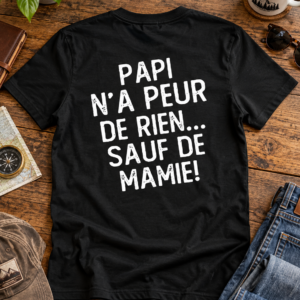 Papi n’a peur de rien… sauf de Mamie – T-shirt Humour Grand-Père
