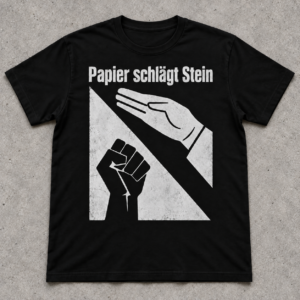 Papier schlägt Stein T-Shirt – Lustiges Schere-Stein-Papier Motiv