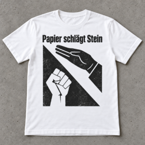 Papier schlägt Stein T-Shirt – Lustiges Schere-Stein-Papier Motiv - Image 2
