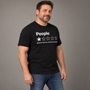 Alternativ vy av People 1-Stern-Bewertung – Lustiges Herren T-Shirt mit sarkastischem Spruch