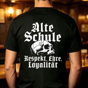 Alte Schule T-Shirt Herren - Respekt Ehre Loyalität Totenkopf Biker Shirt