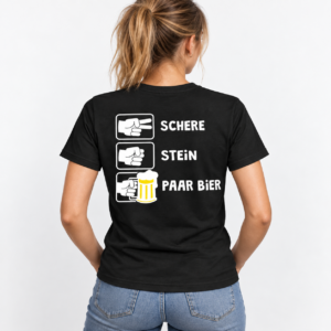 Schere Stein Paar Bier Funny T-Shirt - immagine 3