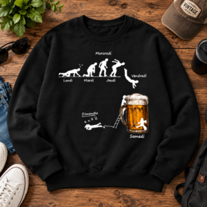 Sweat Homme Humour Bière Semaine Lundi Dimanche Cadeau Drôle - Imagem 2