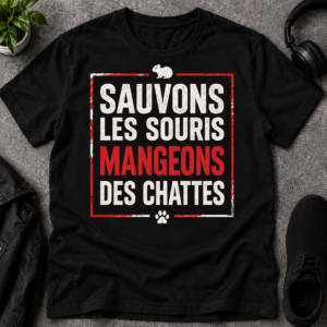 T Shirt Chat Drôle Sauvons Les Souris Humour Français