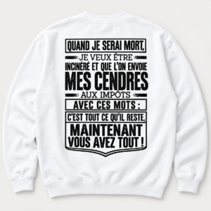 T-Shirt Homme Humour Impôts Mes Cendres – Cadeau Drôle Français – Image 2