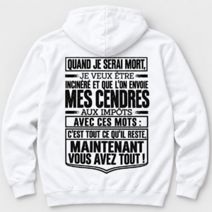 T-Shirt Homme Humour Impôts Mes Cendres – Cadeau Drôle Français – Image 3