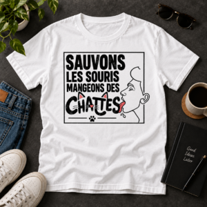 T Shirt Humour Français Sauvons Les Souris Mangeons Des Chattes