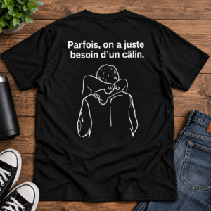 T-Shirt Humour Français “Parfois, on a juste besoin d’un câlin” Homme Femme