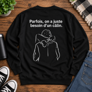 T-Shirt Humour Français “Parfois, on a juste besoin d’un câlin” Homme Femme - Imagem 3
