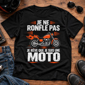 T-Shirt Moto Homme Je Ne Ronfle Pas Cadeau Motard Humour