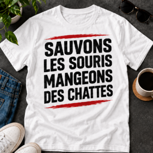 T Shirt Sauvons Les Souris Mangeons Des Chattes Cadeau Humour