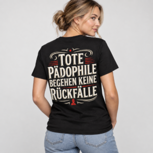 Tote Pädophile Begehen Keine Rückfälle Statement Black T-Shirt - Imagem 2