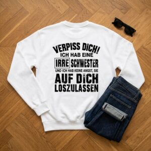 Visão alternativa de Verrückte Schwester T Shirt Herren Lustiges Geschwister Geschenk