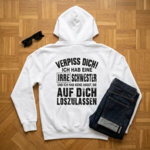 Verrückte Schwester T Shirt Herren Lustiges Geschwister Geschenk - Afbeelding 3